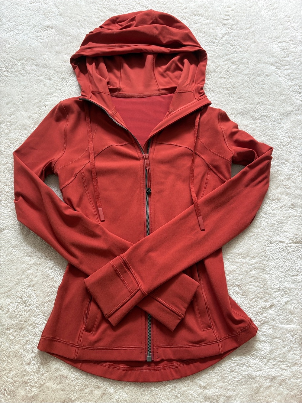 Women’s Red Hooded Zip Jacket
